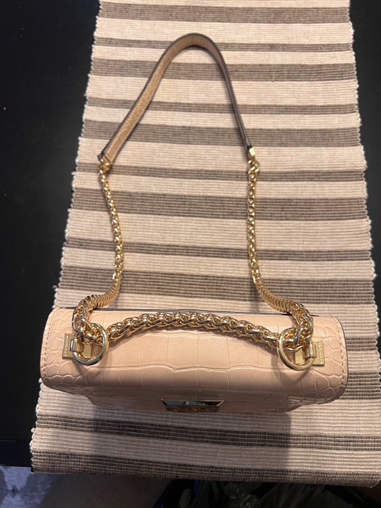 Michael Kors Taupe Croc-Embossed Chain Crossbody Bag - Picture 3 of 6